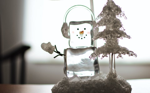 Ice Cube Snowman With Headphones Ornament